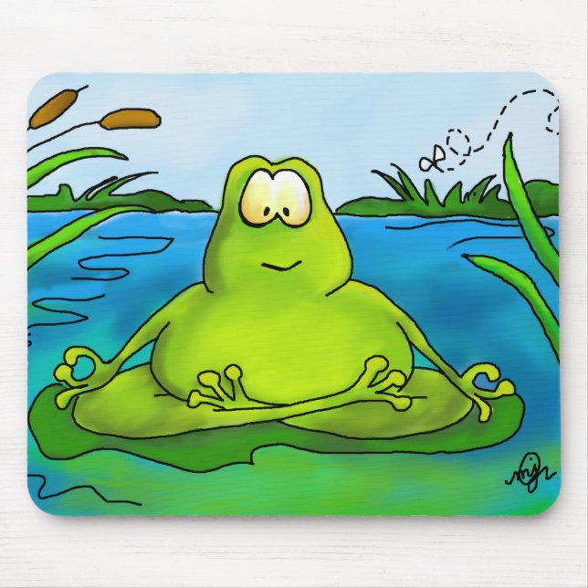 Fetter meditierender Frosch Mousepad (Vorne)