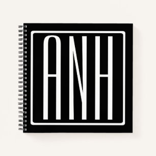 Fetter Moderner 3 Anfangsbuchstaben Monogramm   We Notizbuch