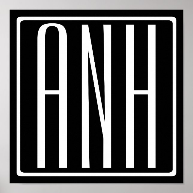 Fetter Moderner 3 Anfangsbuchstaben Monogramm | We Poster (Vorne)