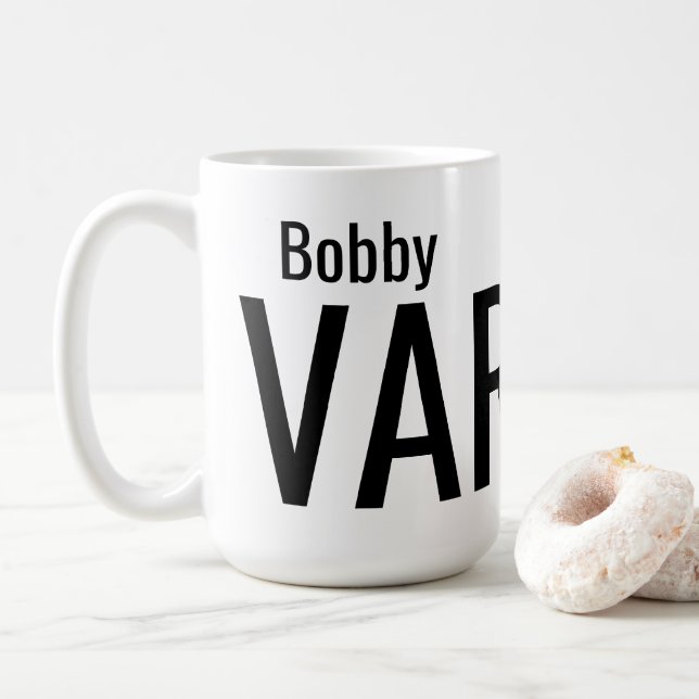 Fetter moderner personalisierter Name Kaffeetasse (Mit Donut)