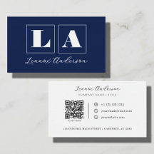 Fetter Monogramm-QR-Code Blau