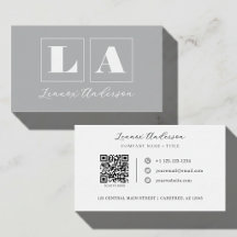 Fetter Monogramm-QR-Code Grau