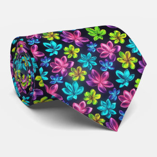 Fetter neonfarbener Blumenverlauf-Muster Krawatte