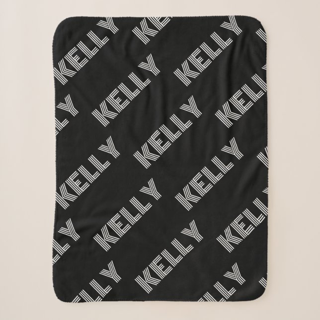 Fetter Retro-moderner Name oder Wortmuster Sherpadecke (Vorderseite)