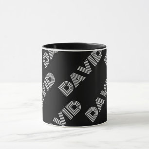 Fetter Retro-moderner Name oder Wortmuster Tasse