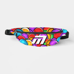 Fetter Retro-Wellen-Pop-Art-Individueller-Monogram Bauchtasche