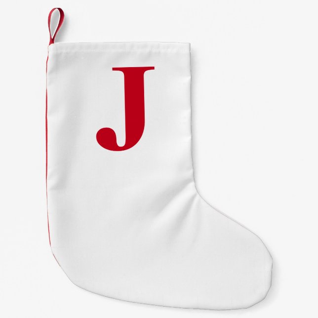 Fetter roter Buchstabe oder Initiale Kleiner Weihnachtsstrumpf (Vorderseite)