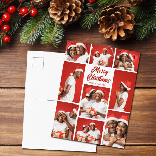 Fetter roter Frohe Weihnachten Foto-Collage 2025