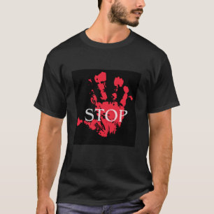 Fetter roter Handabdruck "STOP" Warnsymbol – Activ T-Shirt