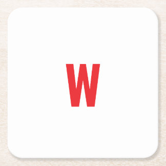 Fetter roter initialer Monogramm-Name-Design Rechteckiger Pappuntersetzer