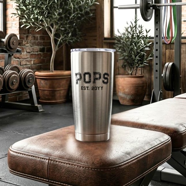 Fetter Schwarz Varsity Pops Großvater Spitzname Gr Thermobecher (Von Creator hochgeladen)
