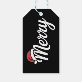 Fetter Schwarzer Frohe Weihnachten Santa Hut Geschenkanhänger