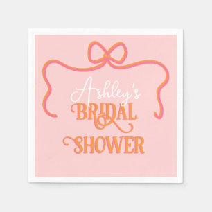 Fetter Wellenrahmen Bogen Rosa Orange Brautparty Serviette