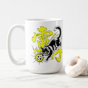 Fettes Cartoon-Design für Sportfans und Katzenlieb Kaffeetasse
