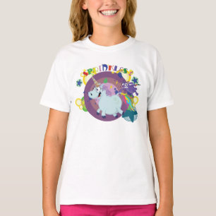 fettes Einhorn auf dem Lauf T-Shirt