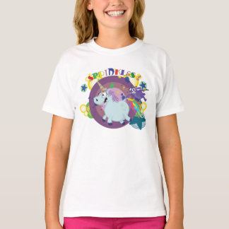 fettes Einhorn auf dem Lauf T-Shirt