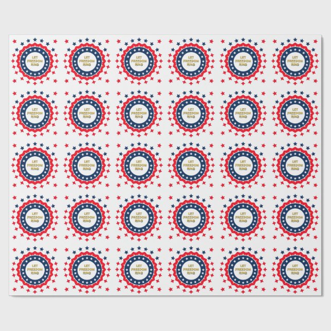 Fettes geometrisches 4.-Juli-Design Geschenkpapier (Flach)