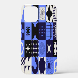 Fettes geometrisches Bauhaus-Retrofuturistisches M iPhone 12 Hülle