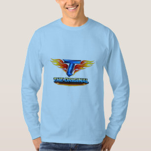 Fettes Grafik-Statement Basic-Langarm-T-Shirt T-Shirt