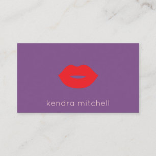 Fettes Minimalistisches Rotes Lippen Logo Makeup-A Visitenkarte