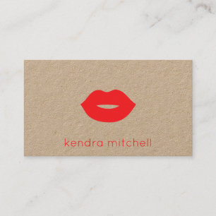 Fettes minimalistisches rotes Lippen-Logo Makeup-A Visitenkarte