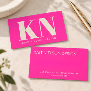 Fettes modernes Monogramm Professional Hot Pink Visitenkarte