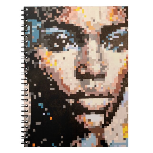 Fettes Pixelporträt in lebendigen Tönen Notizblock (Vorderseite)
