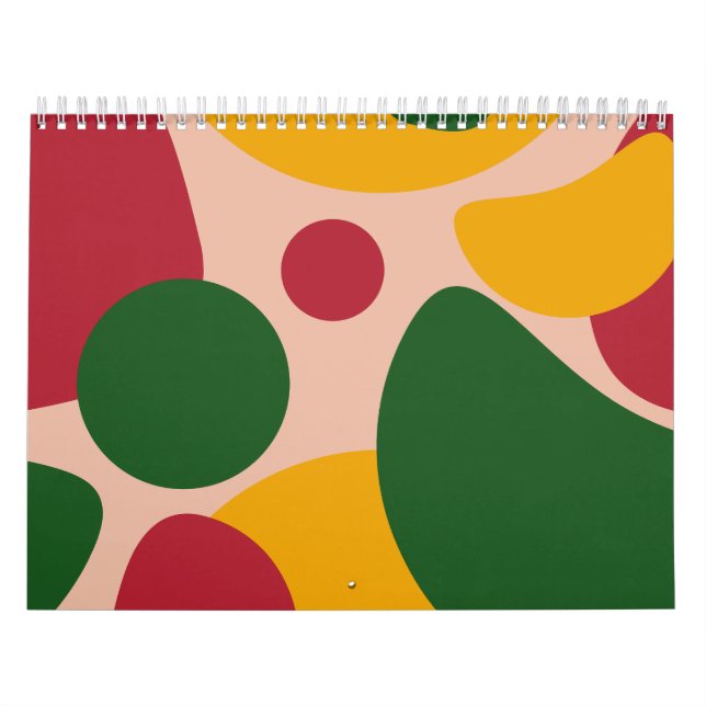 Fettes Retro-Abstraktes-Formen-Muster  Kalender (Titelbild)