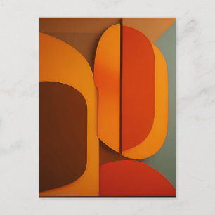 Fettes Retro-Orange Midcentury-Abstrakt  Postkarte