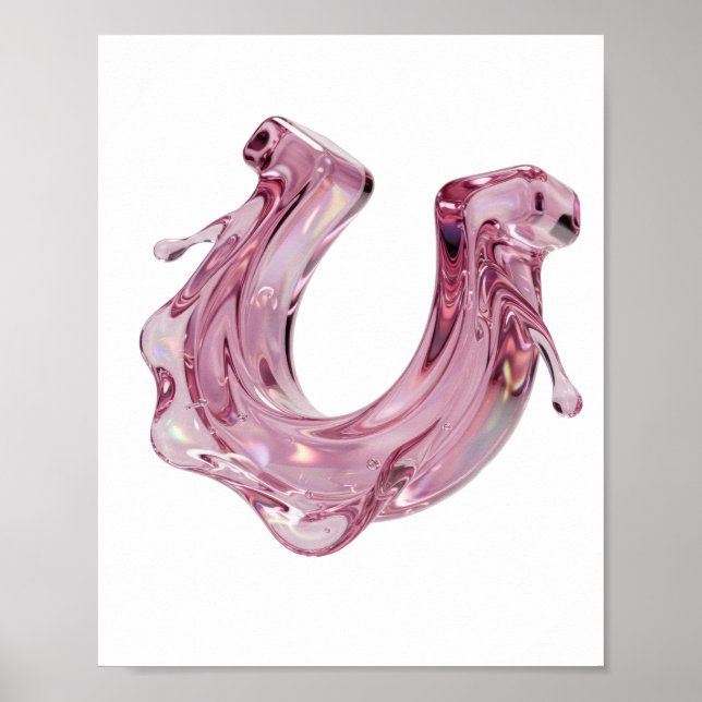 Fettes Rosa ABSTRACTE KUNST Grafikdesign Poster (Vorne)