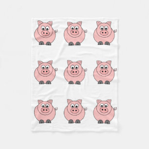 Fettes rosa Schwein Fleecedecke