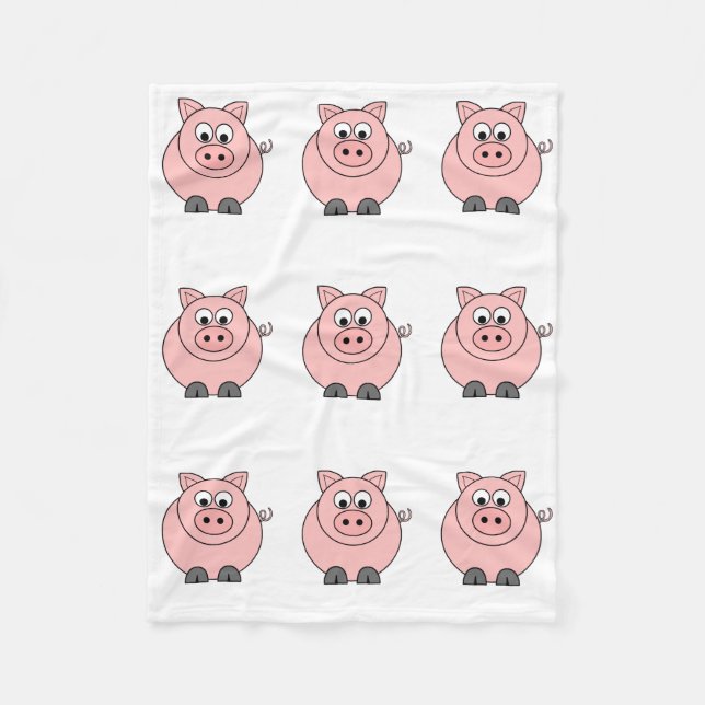 Fettes rosa Schwein Fleecedecke (Vorderseite)