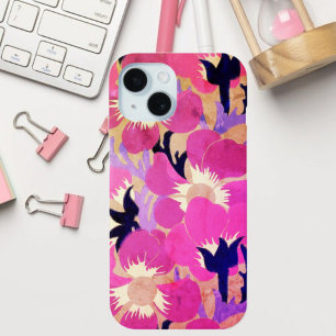 Fettes Rosa- und Lila-Windflower-Muster Retro Case-Mate iPhone Hülle