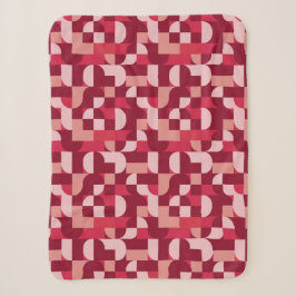 Fettes Rosa und Rotes Retro-Geometrisches Muster Sherpadecke