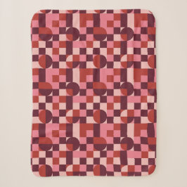 Fettes Rosa und Rotes Retro-Geometrisches Muster Sherpadecke