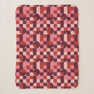 Fettes Rosa und Rotes Retro-Geometrisches Muster Sherpadecke