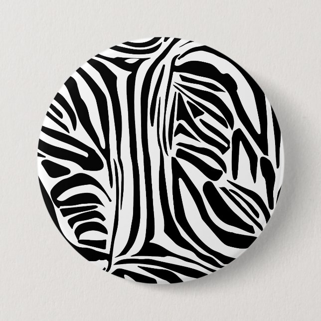 Fettes Schwarz-Weiß-Zebramuster Button (Vorderseite)