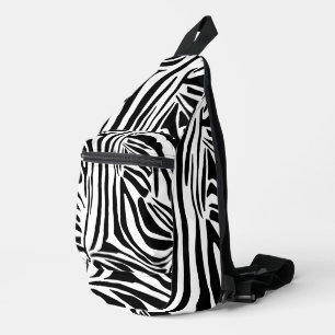 Fettes Schwarz-Weiß-Zebramuster Crossbody Bag