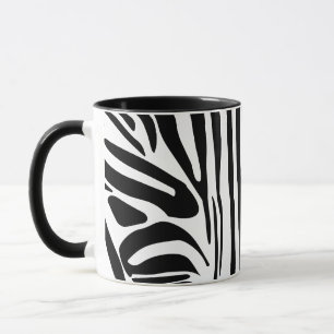 Fettes Schwarz-Weiß-Zebramuster Tasse