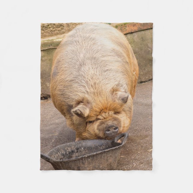 Fettes Schwein Fleecedecke (Vorderseite)