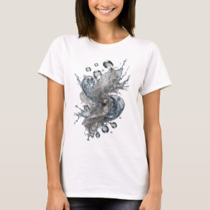 Fettes Silber-Wasser-Spirale-Grafik-T-Shirt T-Shirt