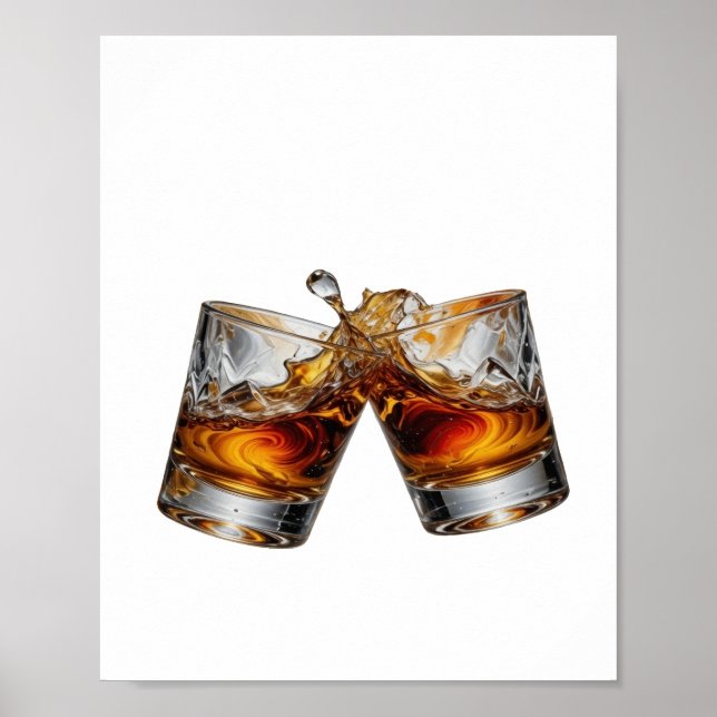 Fettes Silber WHISKY SPLASH Poster (Vorne)