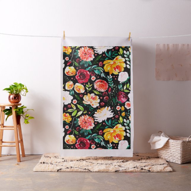 Fettfarben - Blume - Kollaborationsmuster Stoff (Beispiel)