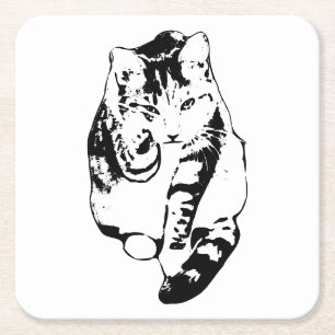 Fettfarben Cat Untersetzer Set