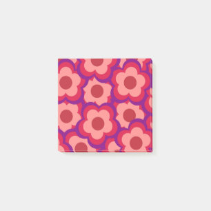 Fettfarben-Retro-Hippie-Blumenmuster Post-it Klebezettel