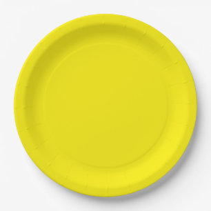 Fettfarbene und hellgelbe Papierplatte Pappteller