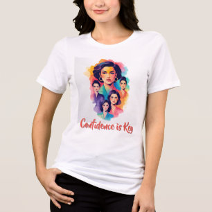 Fettfarbenes Frauenportrait Tri-Blend Shirt