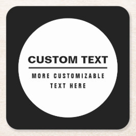 Fettformatierte, benutzerdefinierbare Textvorlage Rechteckiger Pappuntersetzer