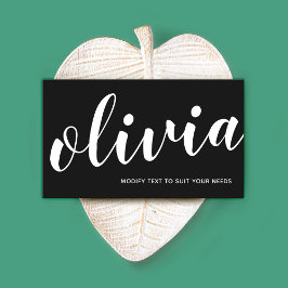 Fettformatierte Schwarz-weiße Signatur-Script-Kall Visitenkarte