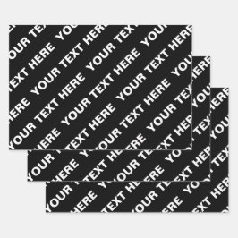 Fettformatierter bearbeitbarer Name | Einfach Schw Geschenkpapier Set